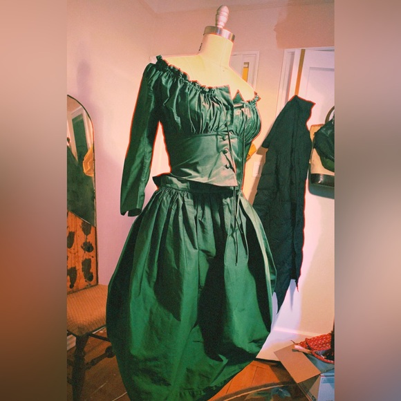 Vivienne Westwood Red Label 2-Piece Corset + Full Skirt Green IT 40 Italy US4/6 - Picture 5 of 13